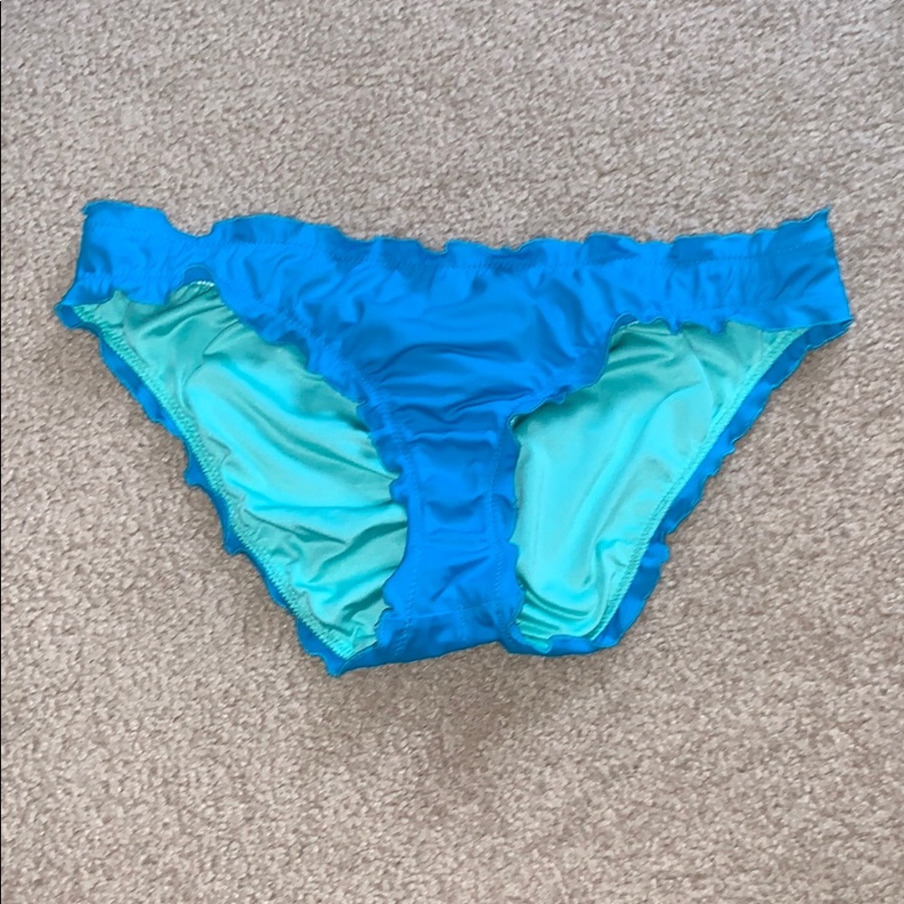 Victoria's Secret//Blue Cheeky Ruffle Swim Bottoms